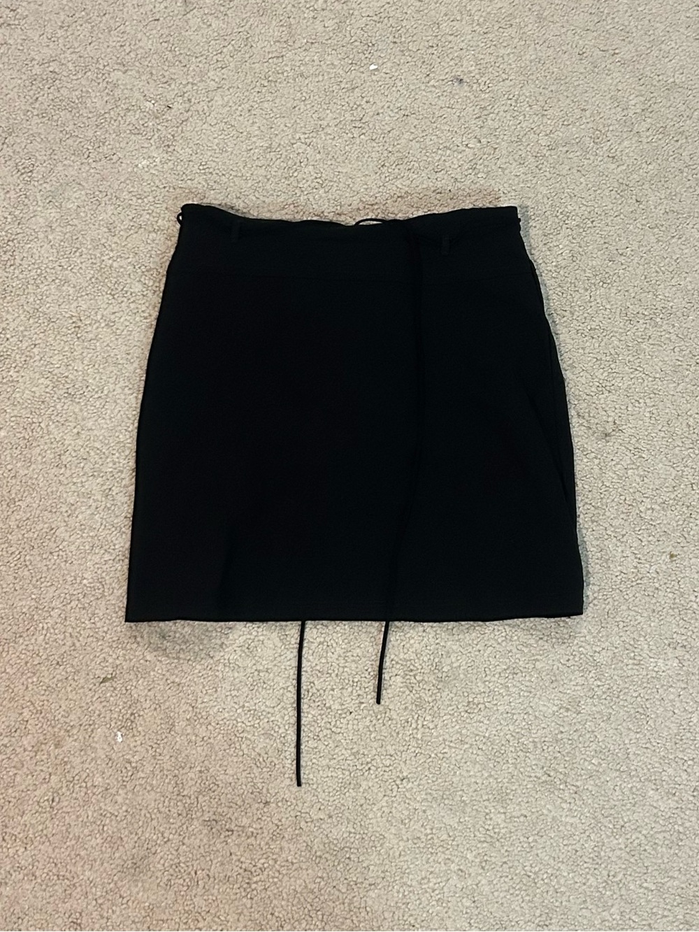 579 Black Mini Skirt with Drawstring Detail